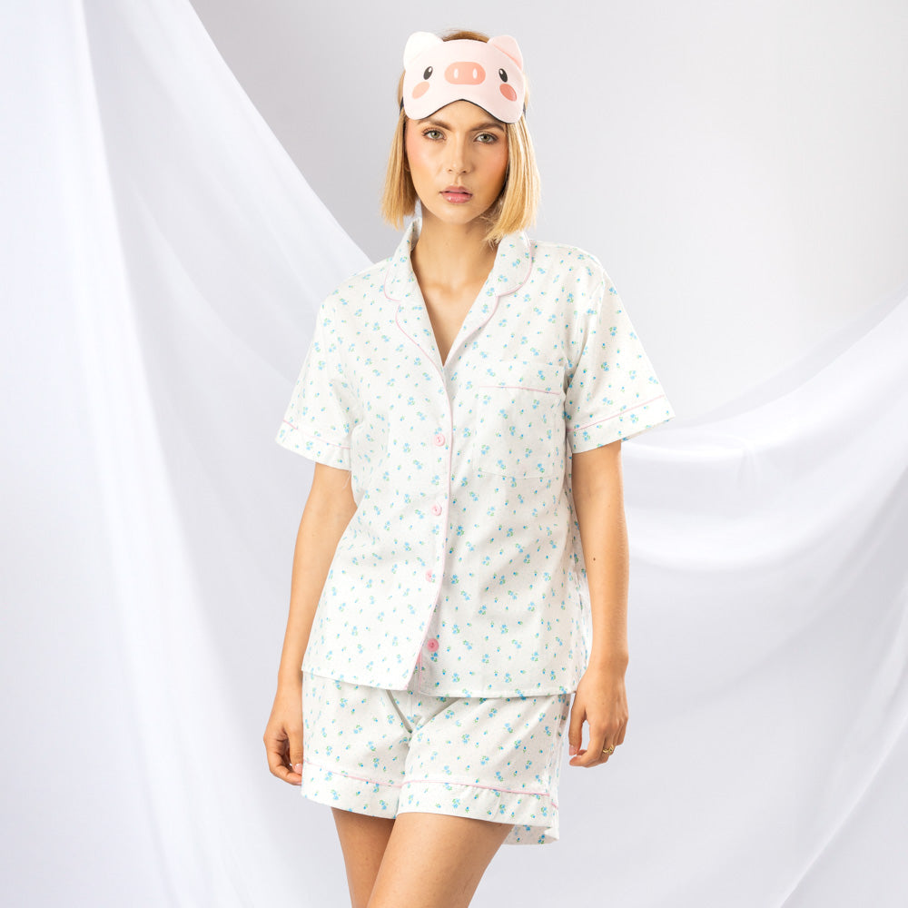 Pijama de Short y Camiseta Estampada de Flores. image 0