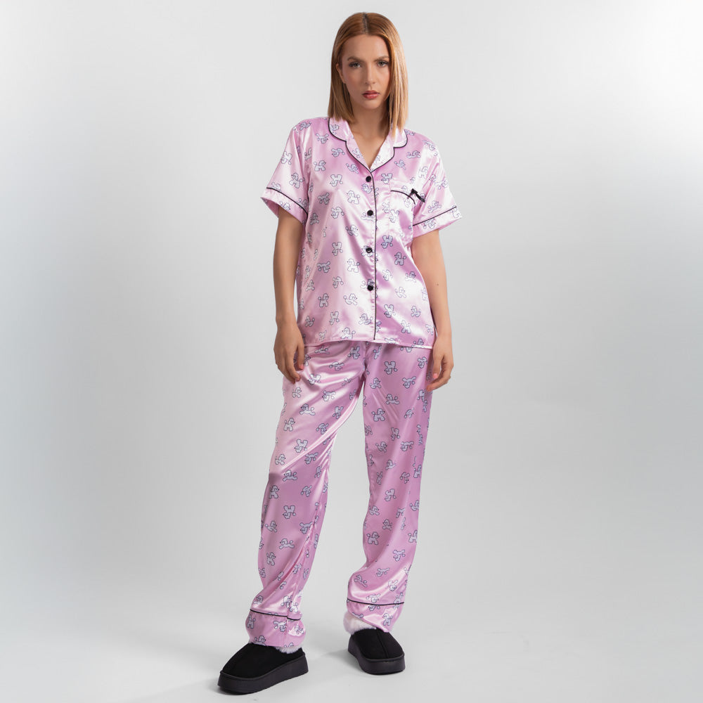 Pijama tres piezas en satín de Perritos image 0