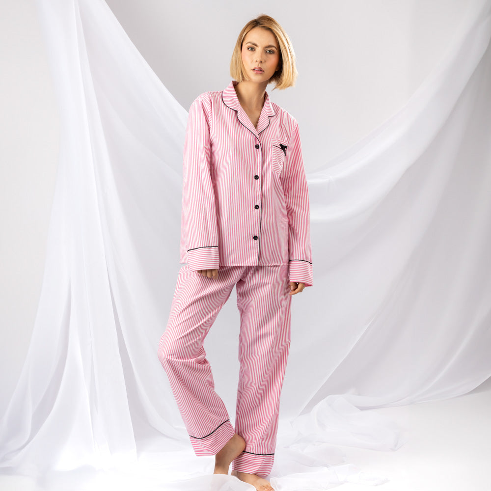 Pijama Dos Piezas en Tejido Plano con Botones image 1