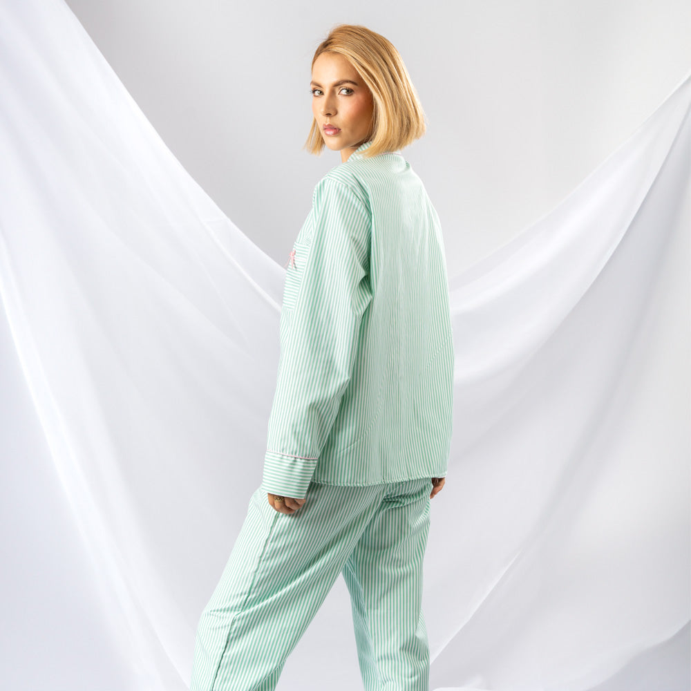 Pijama Dos Piezas en Tejido Plano con Botones image 2