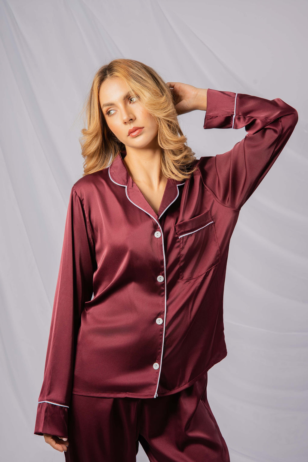 Set de Satín Premium Manga Larga – Ref. 2732