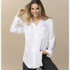 Camisa en Satín Manga Larga con Charretera 4004
