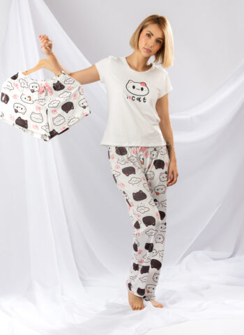 Pijama tres piezas de Gatos