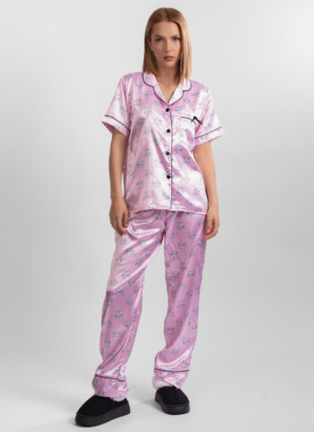 Pijama tres piezas en satín de Perritos